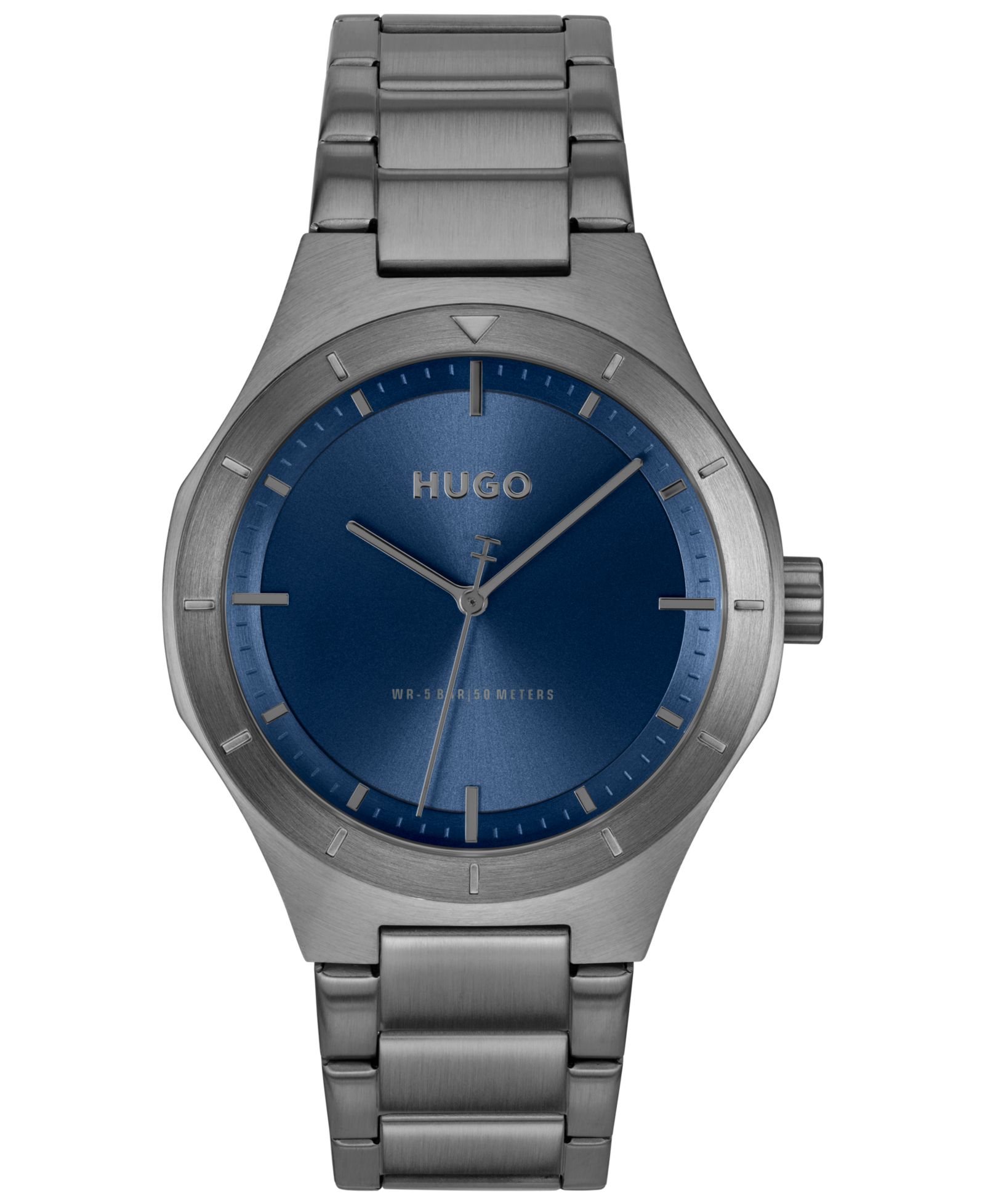 Hugo Boss Men's Lit Quartz Ionic Plated Grey Steel Watch, 42mm