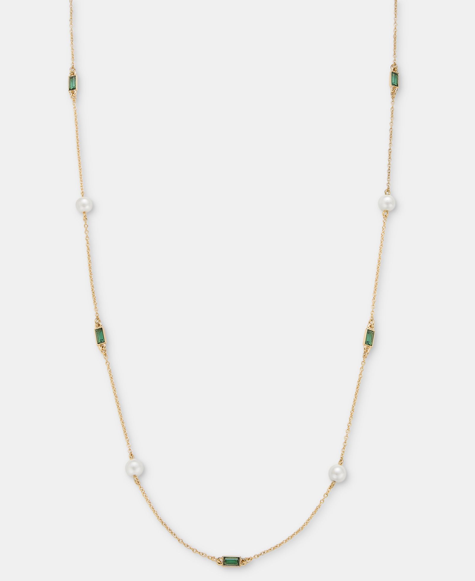 Lauren Ralph Lauren Baguette Stone & Imitation Pearl 36" Strand Necklace