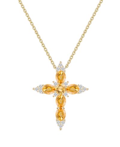 Macy's Multi-Gemstone Pendant Necklace in 14k Gold Over Sterling Silver (Also in Sterling Silver)