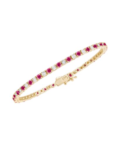 Macy's Multi-Gemstone Bracelet in 14k Gold Over Sterling Silver (Also in Sterling Silver)