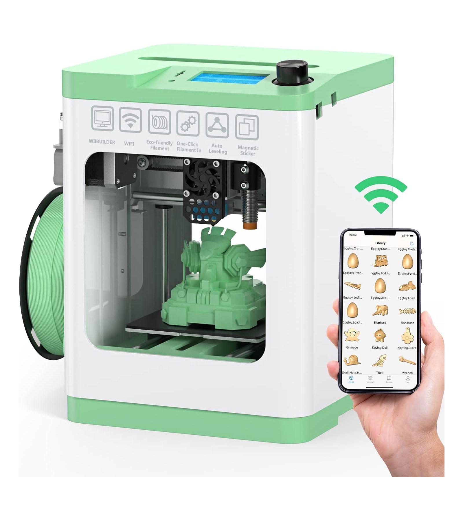 ZACHVO Mini 3D Printer for Kids & Beginners, Auto-Leveling, WiFi & App Control, Heated Bed, Quiet Operation