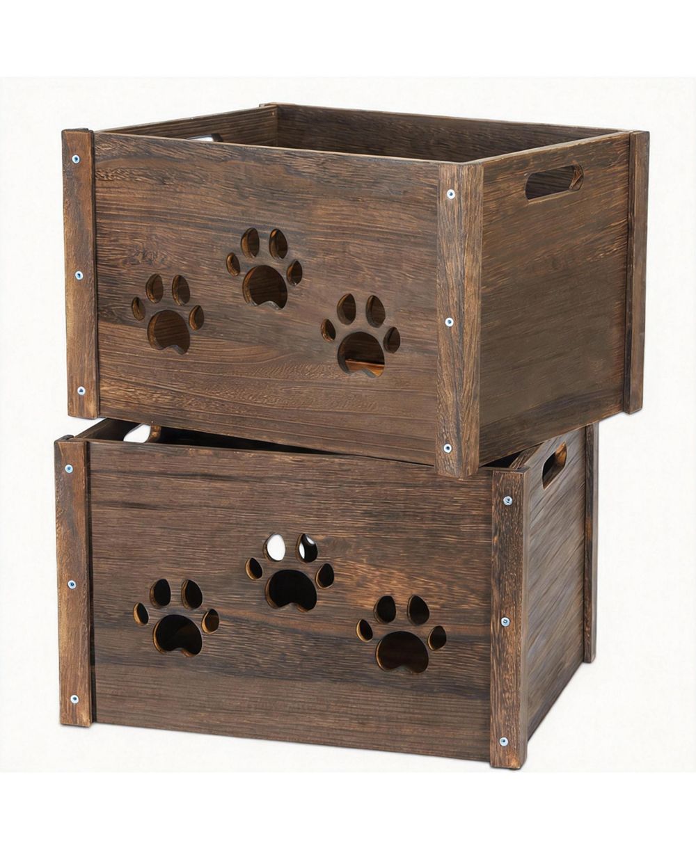 YIGII Wooden Storage Crates for Farm & Home Use