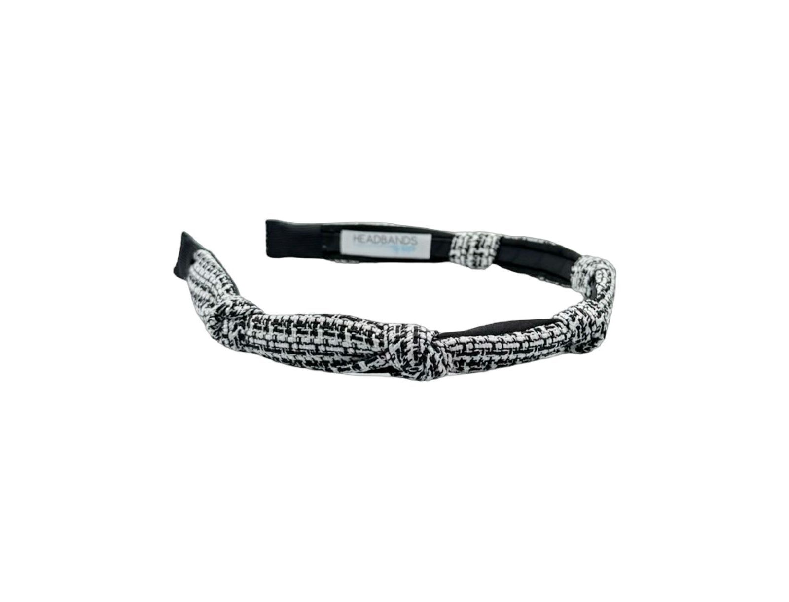 Headbands of Hope Женский узловый твидовый ободок - Black Ivory