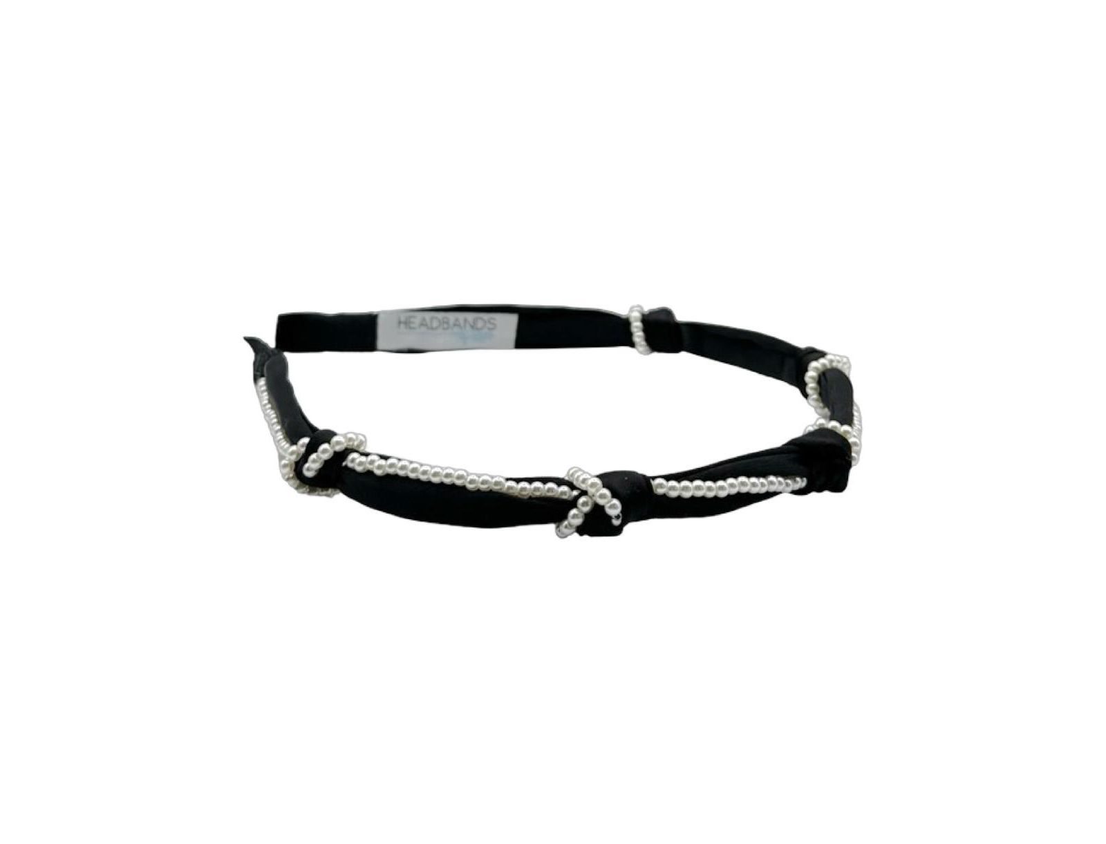 Headbands of Hope женская узловая атласная повязка для волос - Black Pearl