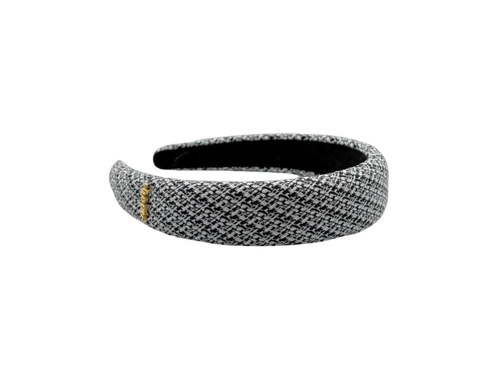 Headbands of Hope Women's Classic Padded Tweed Headband - Black Ivory