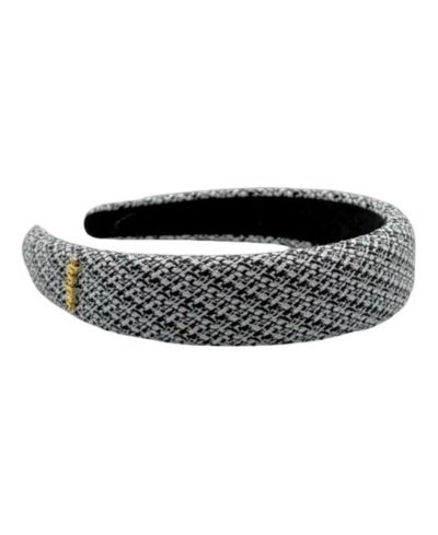 Женская текстильная повязка на голову Headbands of Hope Classic Padded Tweed - Black Ivory