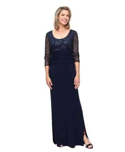 SL Fashions Women's Empire-Waist Matte Jersey Gown