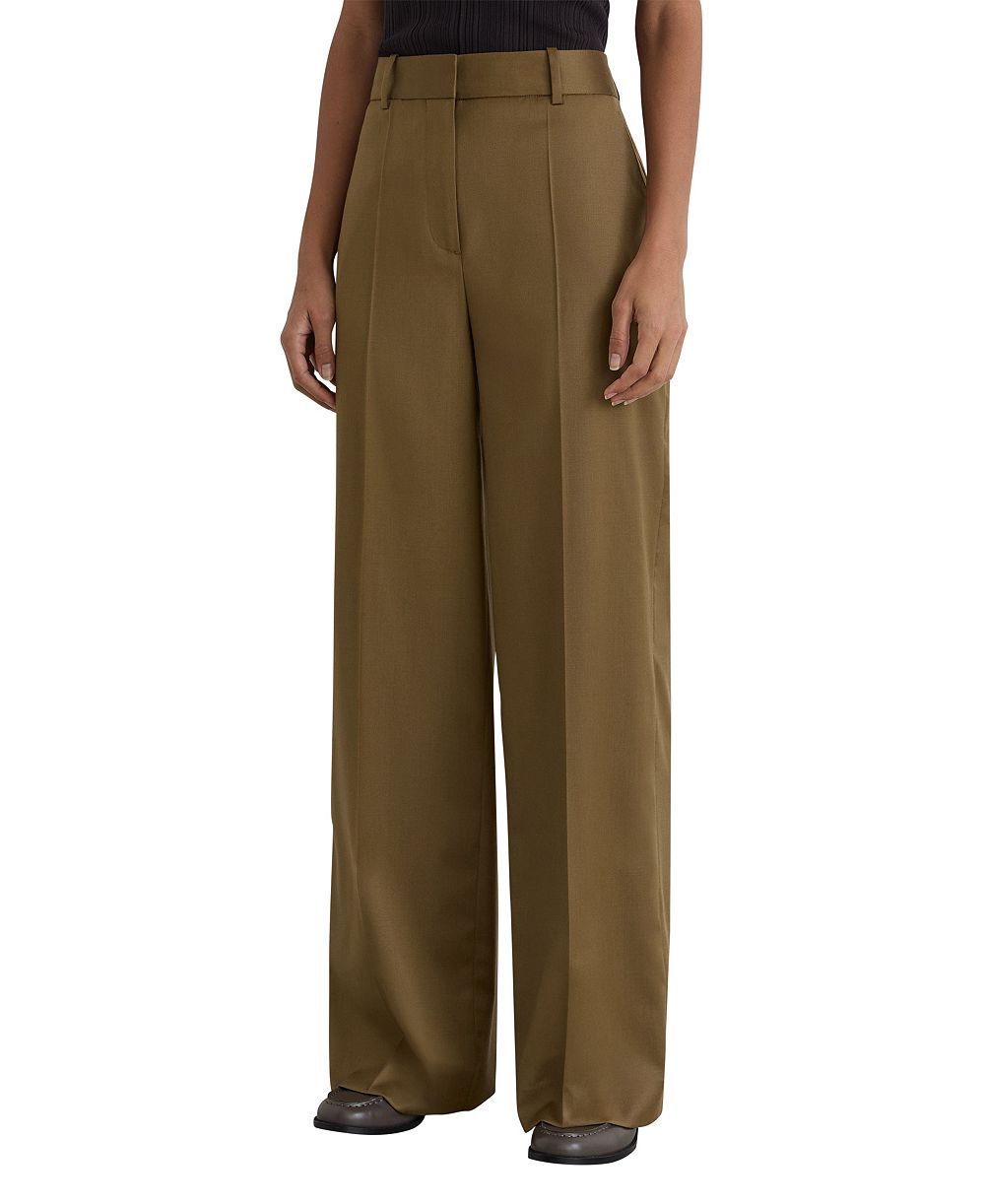 Женские брюки REISS Adie из шерстяной смеси с широкими штанинами, размер Petite