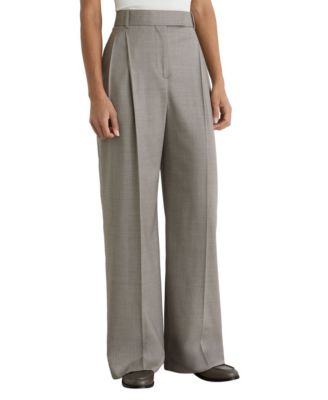 REISS Women's Darcy Wool-Blend Wide-Leg Pleated Trousers