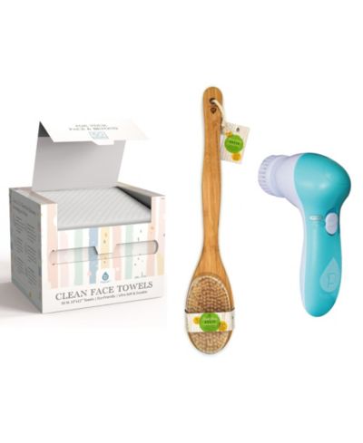 PURSONIC Complete Head-to-Toe Cleansing Set - Advanced Facial Brush + Clean Towels + Body Brush