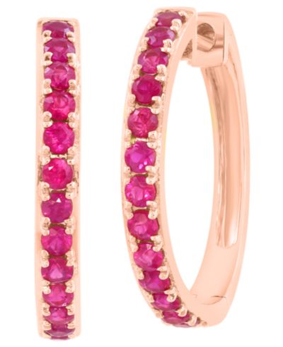 EFFY Collection Ruby (3/4 ct. t.w.) Earrings in 14k Rose Gold