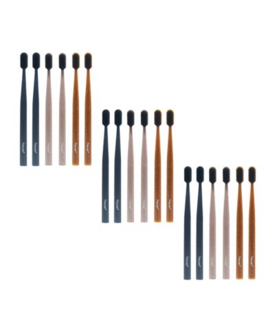 Pursonic Essentials Bundle: 3 Packs of 100% Cedarwood Toothbrushes (6-Pack Each) – 18 Natural Toothbrushes
