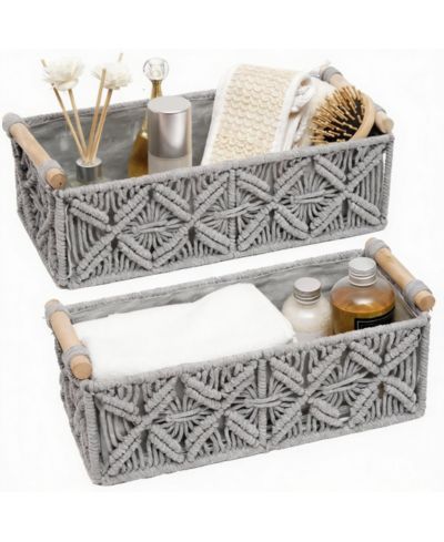 YIGII Handmade Cotton Rope Storage Baskets - Multiroom Decor & Organization