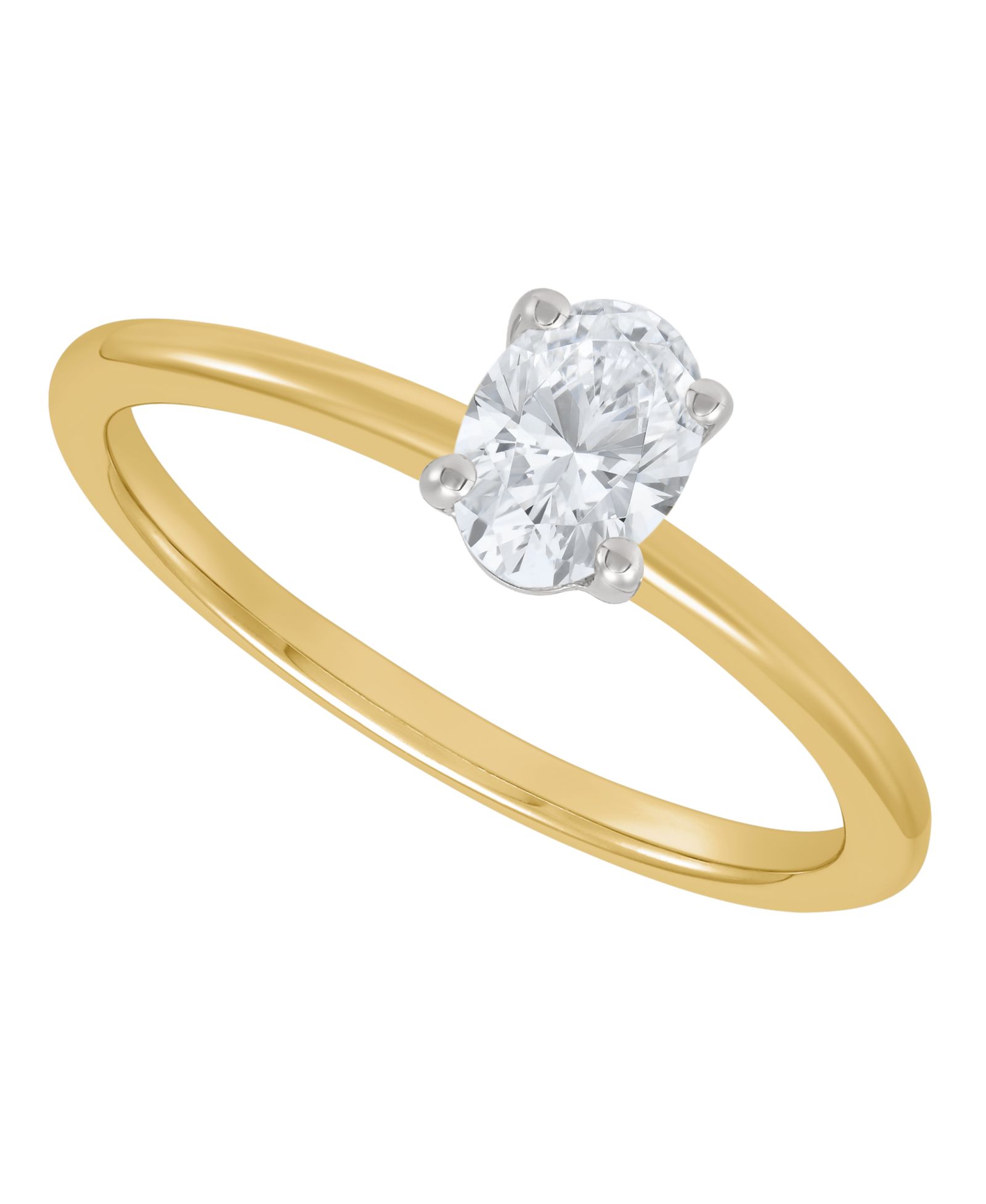 Помолное обручальное кольцо с лабораторным бриллиантом IGI (1/2 ct. t.w.) в 14k белом золоте или 14k двухцветном золоте
