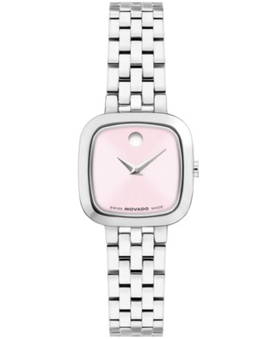 Женские швейцарские кварцевые часы Movado Museum Classic Cushion из нержавеющей стали, 22mm