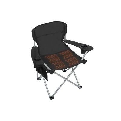 Складной кемпинговый стул Camp & Go с подогревом, USB-кабелем 18" и подстаканником, черный