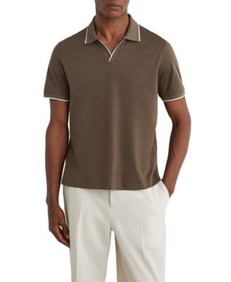 REISS Men's Nico Air-Water Cotton Tipped Polo Shirt