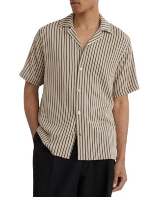 Мужская рубашка REISS Griff Textured Stripe Cuban