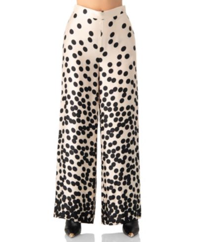 Ivonne Women's Wide-Leg Polka Dot Palazzo Trousers