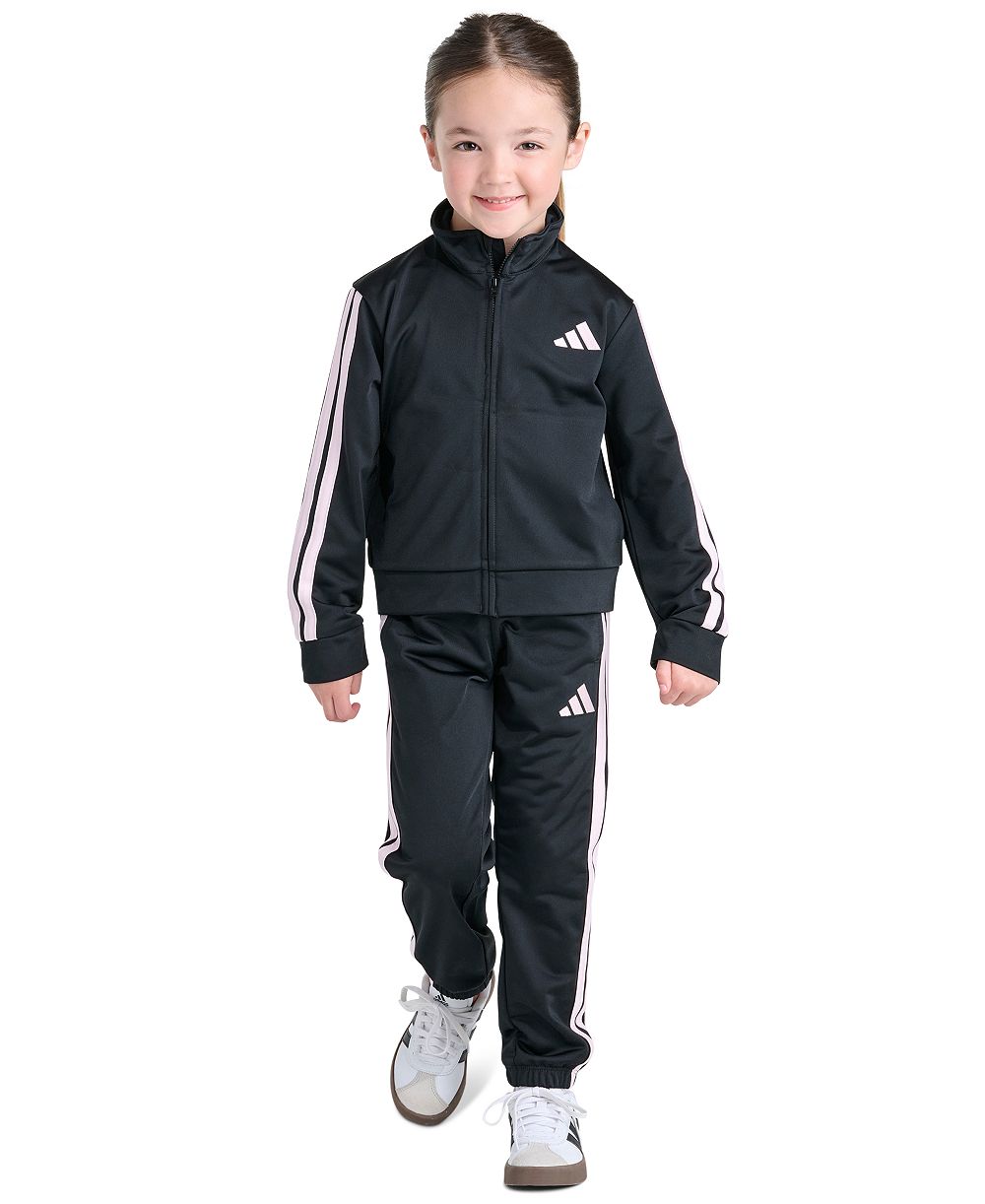 adidas детский комплект из 2 предметов: куртка из трикотажа с зауженными штанинами и штаны для девочек 2T-6X