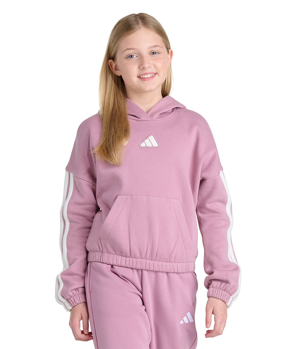 adidas Girls' 8-16 Sherpa 35 Drop-Shoulder Pullover Hoodie