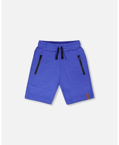 Deux par Deux Little Boys French Terry Shorts with Cross Seams