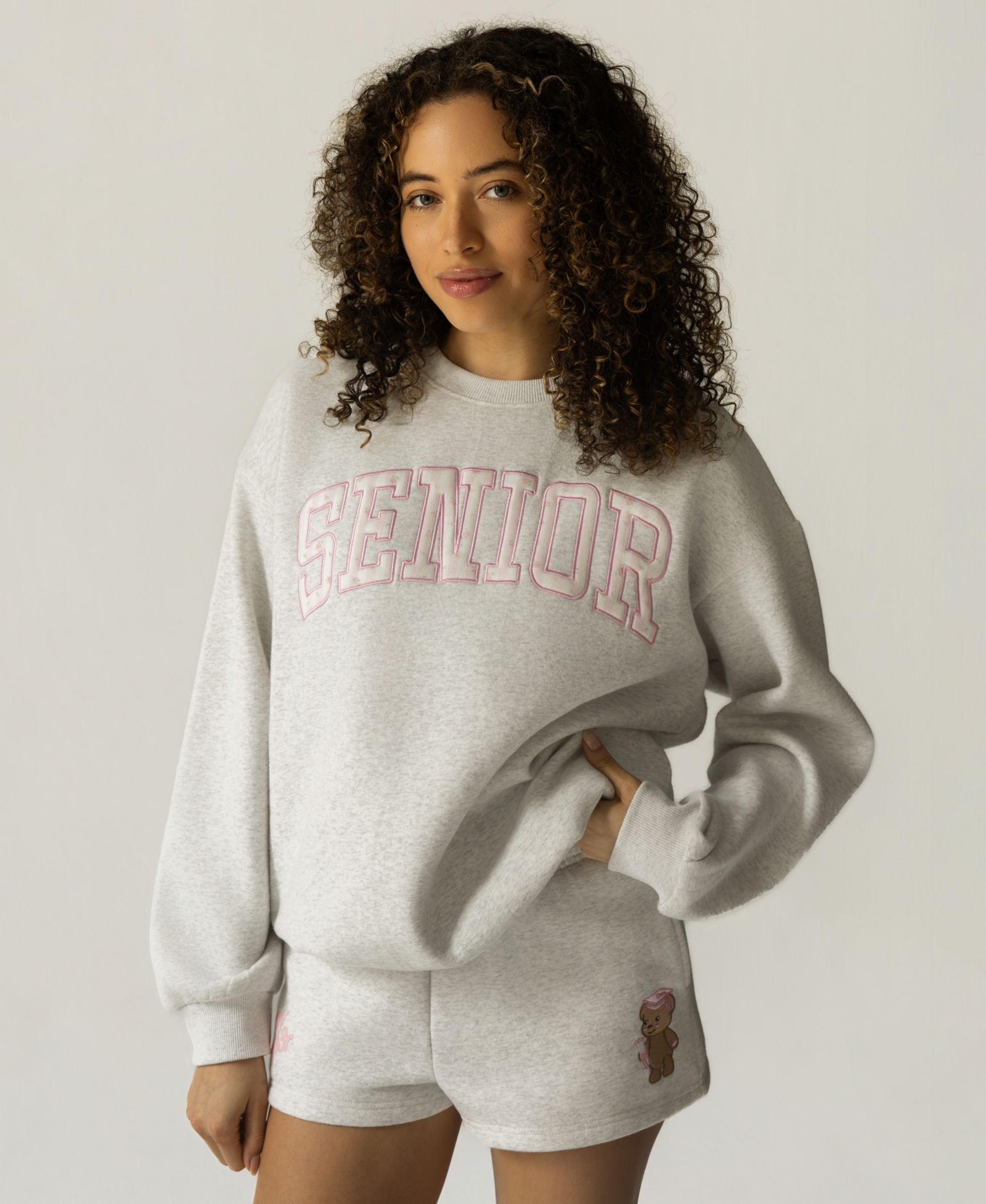 The Happy Camp3r Juniors' Senior Embroidered Crewneck Sweatshirt