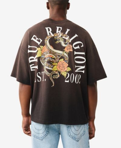 True Religion Men's Short-Sleeve Graphic Oversized T-Shirt