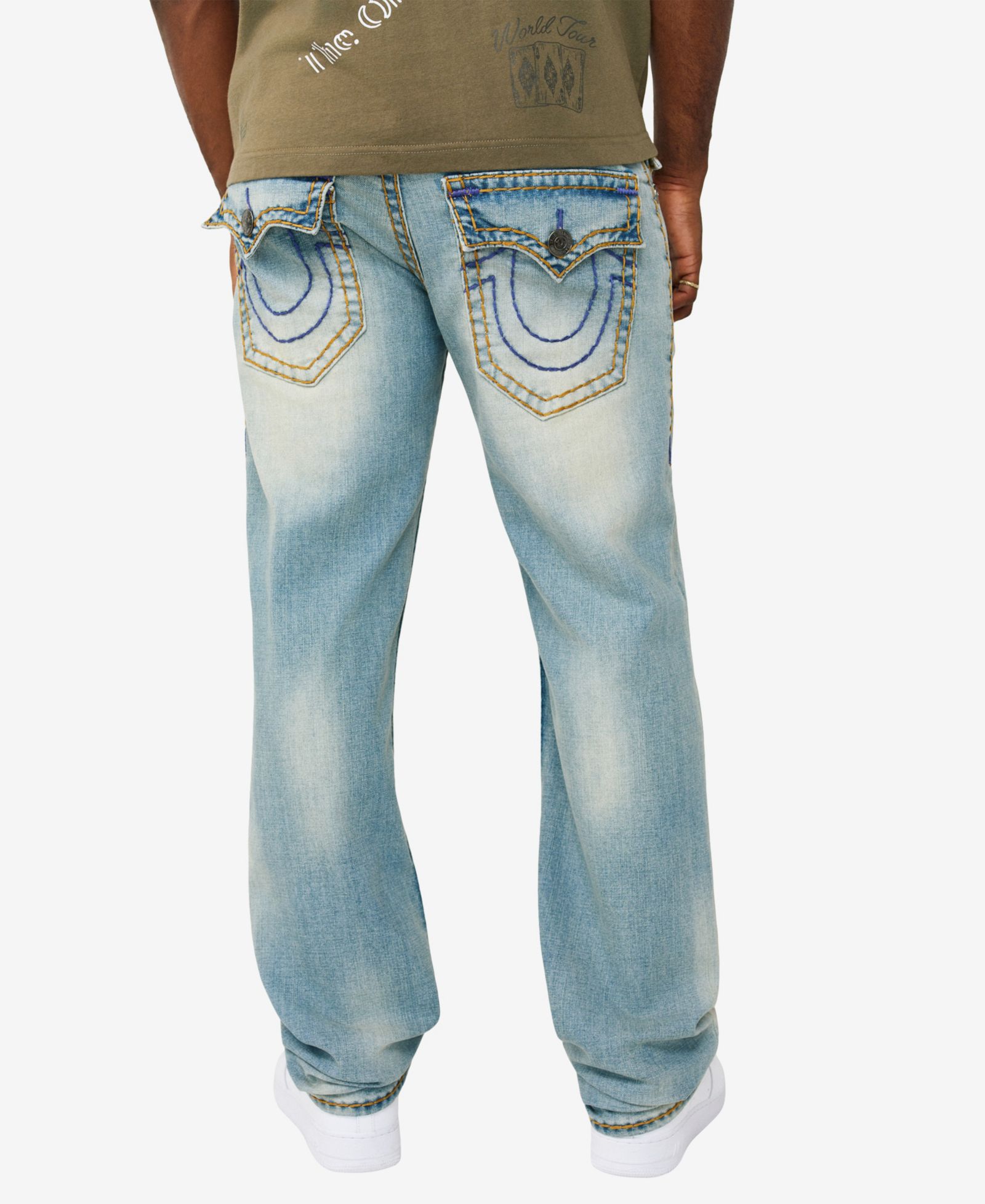 True Religion Men's Ricky Straight Super T Flap Jeans