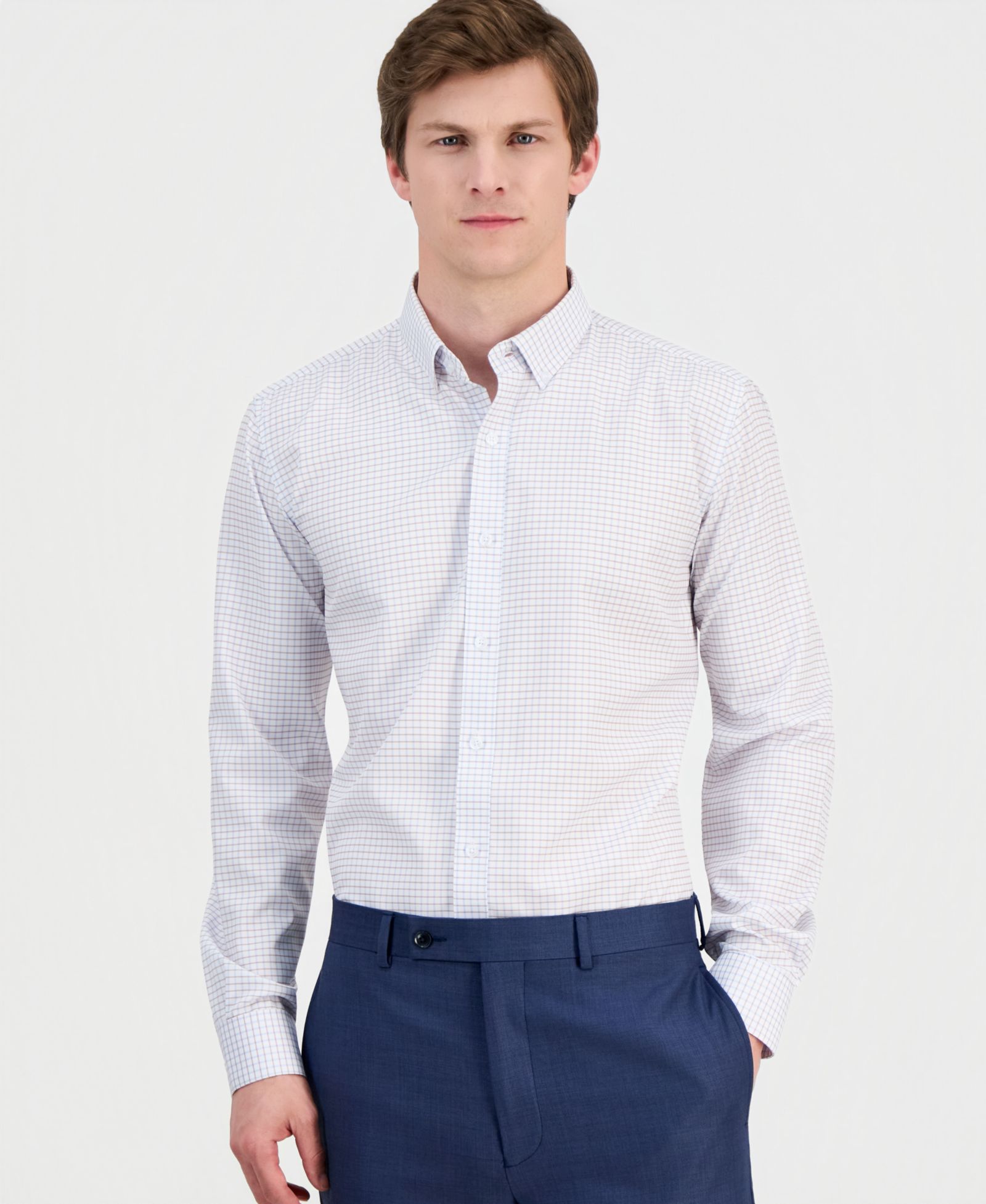 Мужская классическая рубашка Dylan Park Slim-Fit с эффектом растяжения