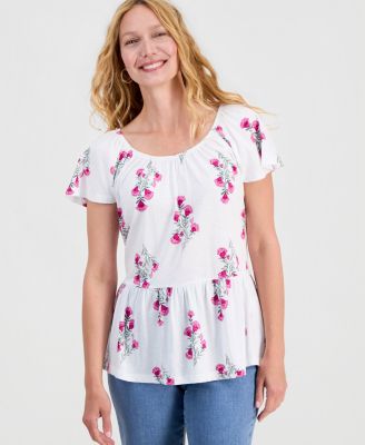 Женский топ Style & Co Petite Floral Print Peplum