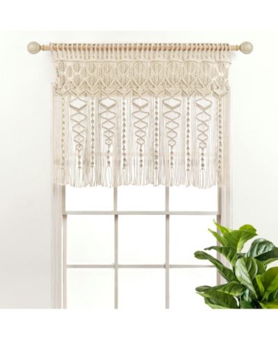 Тканая занавеска Lush Decor Boho Macrame Textured Cotton Valance