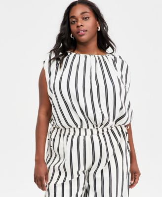 On 34th Trendy Plus Size Emma Sleeveless Side-Tie Top, Macy's Exclusive