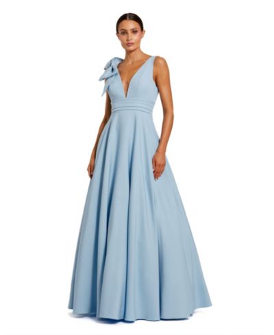 Женское бальное платье Mac Duggal Petite из крепа без рукавов с бантом