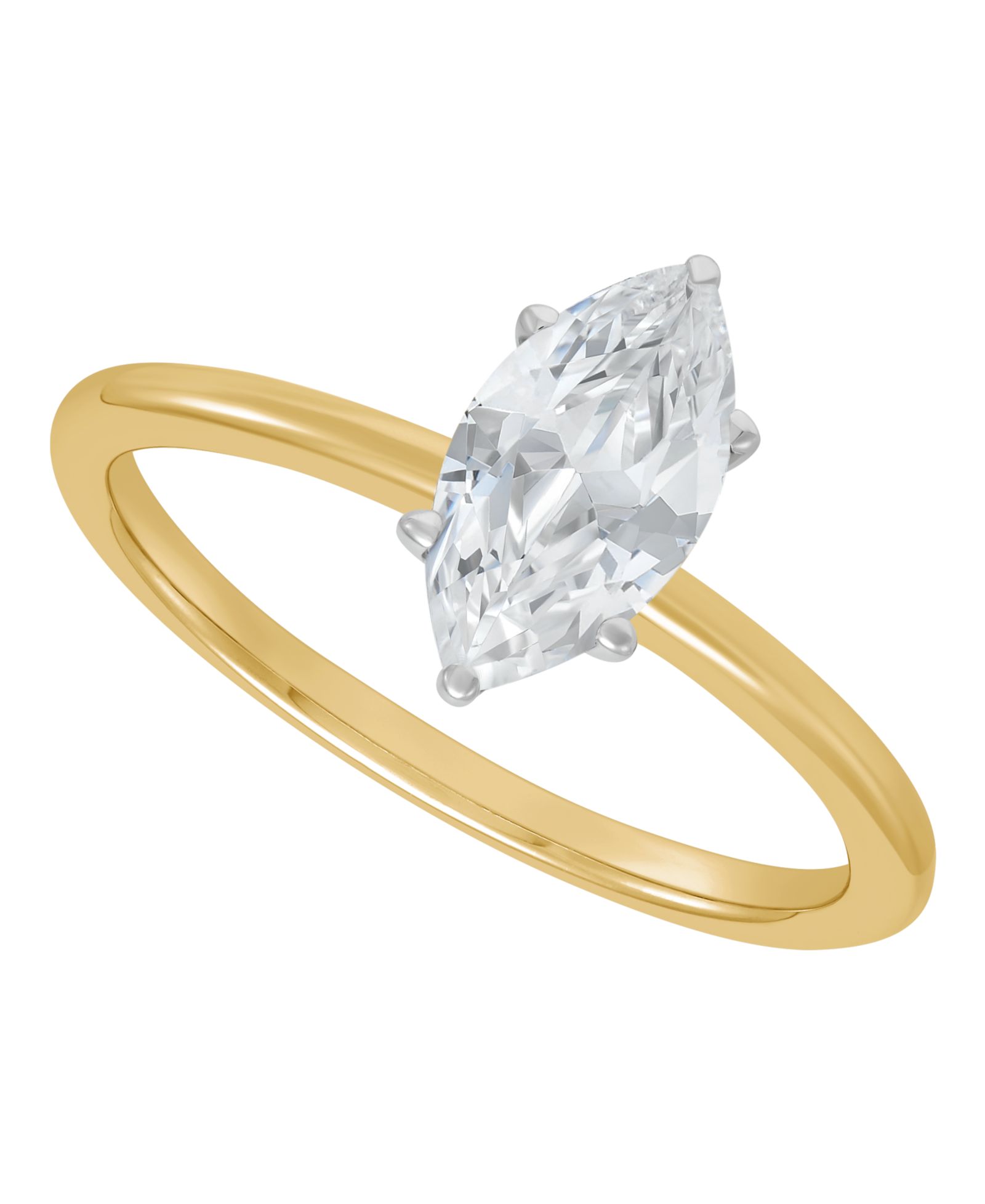 Кольцо с помошным бриллиантом IGI Certified Solitaire (1 ct. t.w.), 14k White Gold или 14k Two Tone Gold