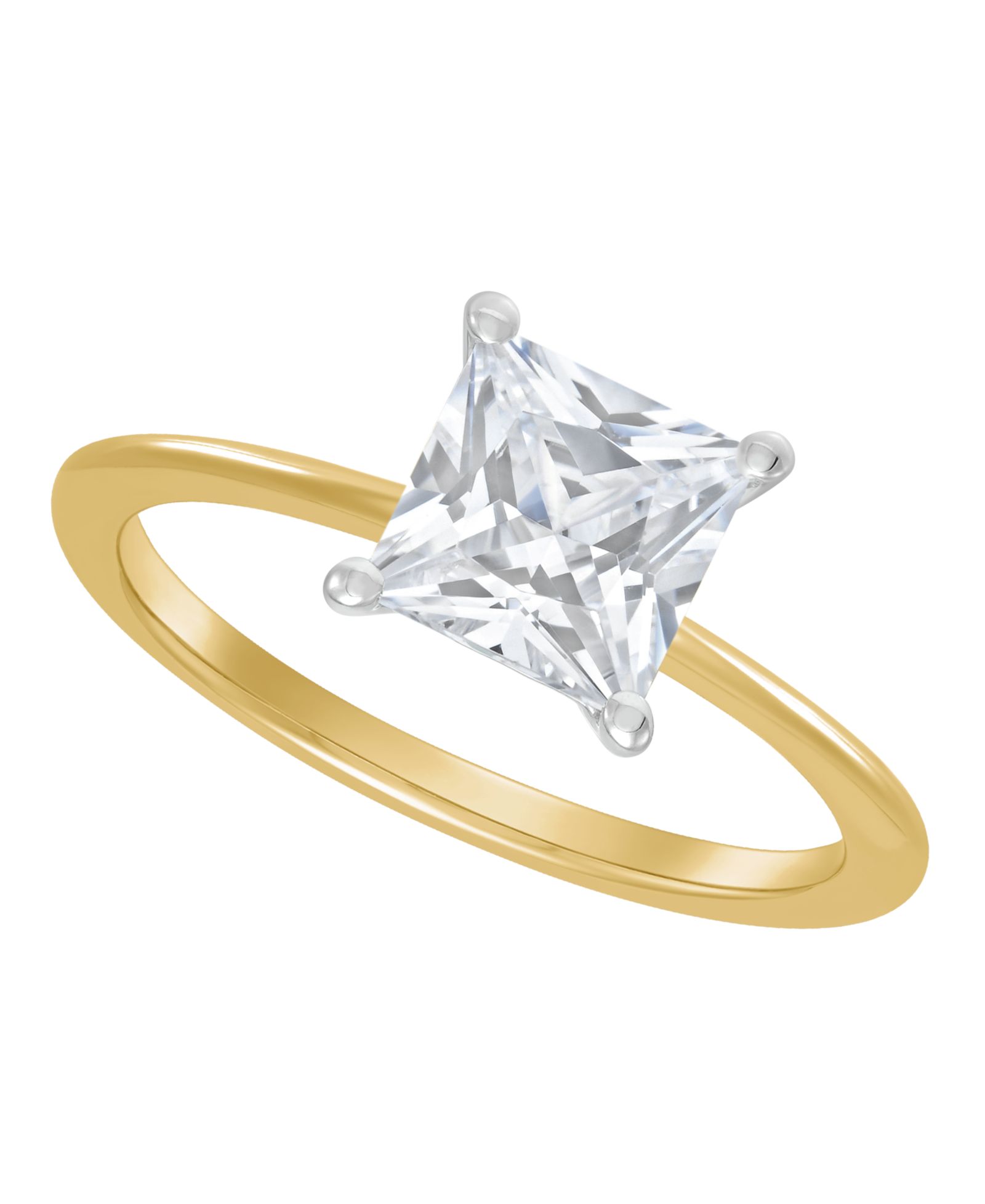 Помолвочное кольцо с одиночным бриллиантом IGI Certified Lab Grown Diamond (1-1/2 ct. t.w.) из белого золота 14k или двухцветного золота 14k