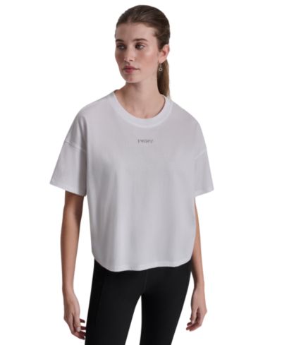 Женская футболка DKNY Sport Metallic Bubble Logo Drop Shoulder Pull-On