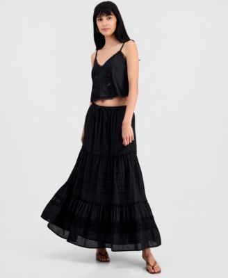And Now This Women's Cotton Tiered Tie-Waist Maxi Skirt, Macy's Exclusive