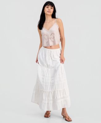 And Now This Women's Cotton Tiered Tie-Waist Maxi Skirt, Macy's Exclusive