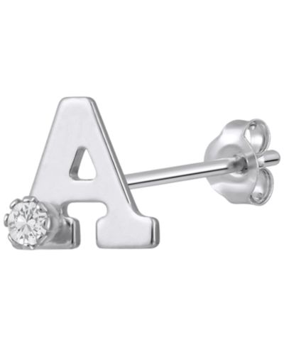 Серьга-гвоздик Macy's с белым топазом в 14K золоте