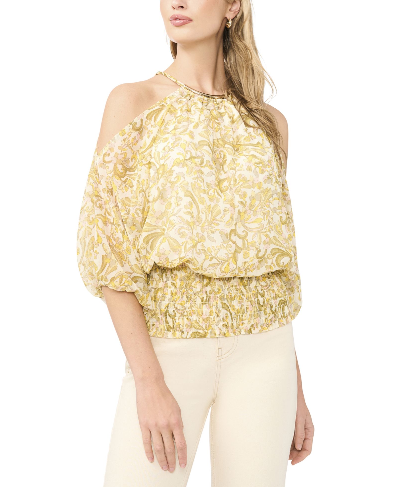 Sam & Jess Women's Halter Neck Cold Shoulder Blouse