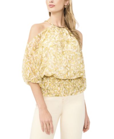 Sam & Jess Women's Halter Neck Cold Shoulder Blouse