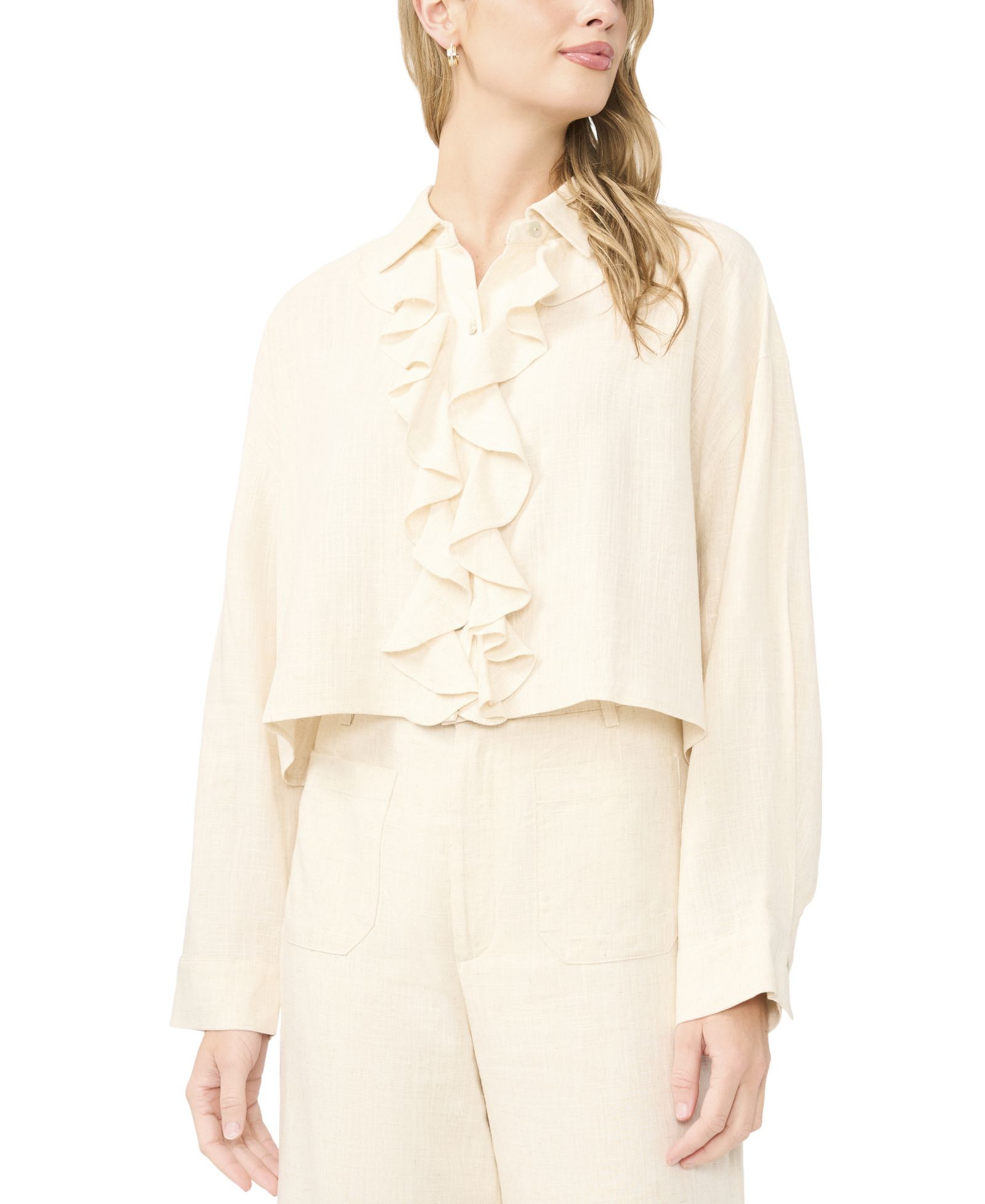 Женский топ Sam & Jess Ruffle Front Flutter-Sleeve