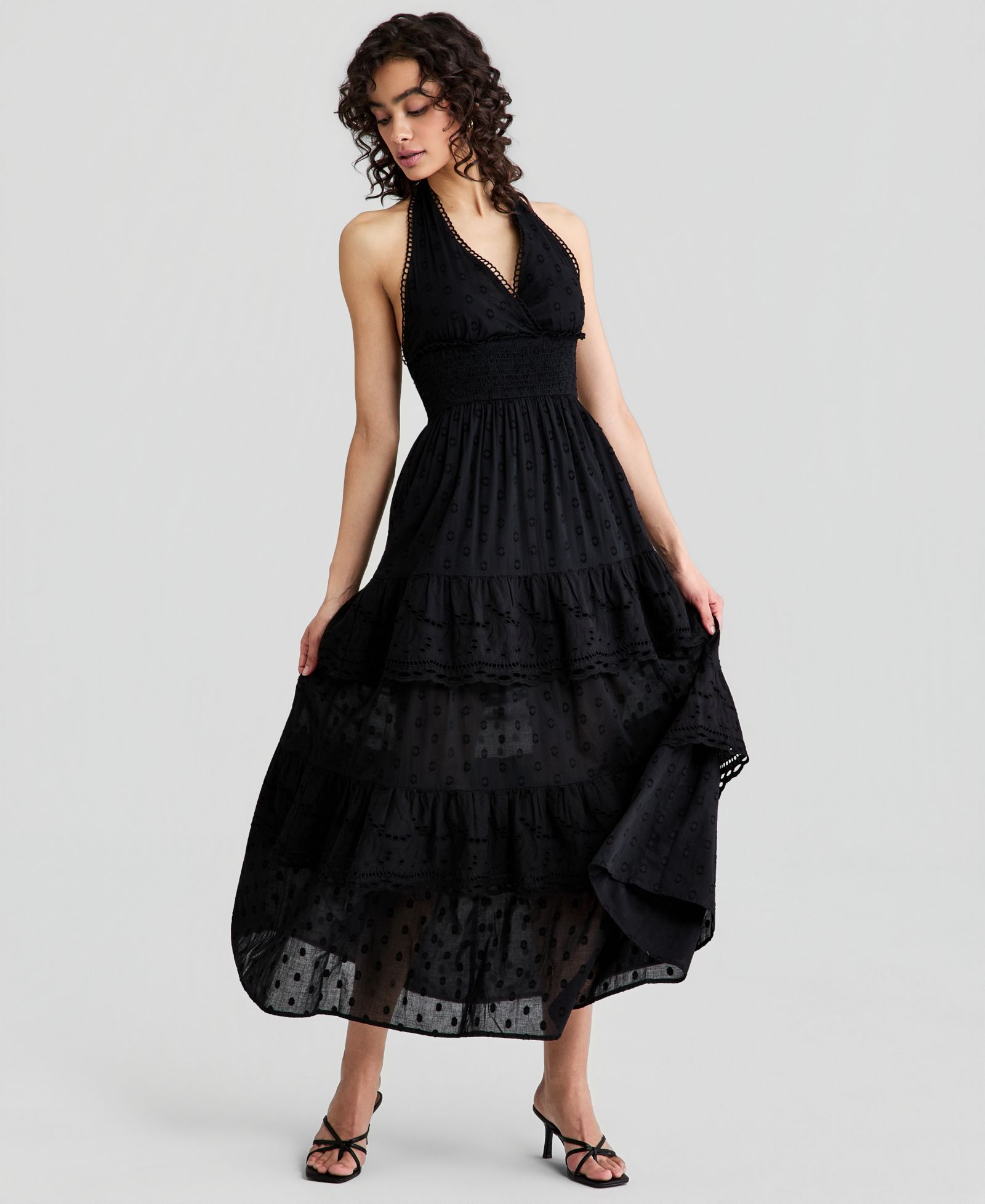 And Now This Women's Cotton Halter Tiered Maxi Dress, Macy's  Exclusive