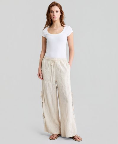 And Now This Женский Embroidered Side-Tie Pull-On Pants