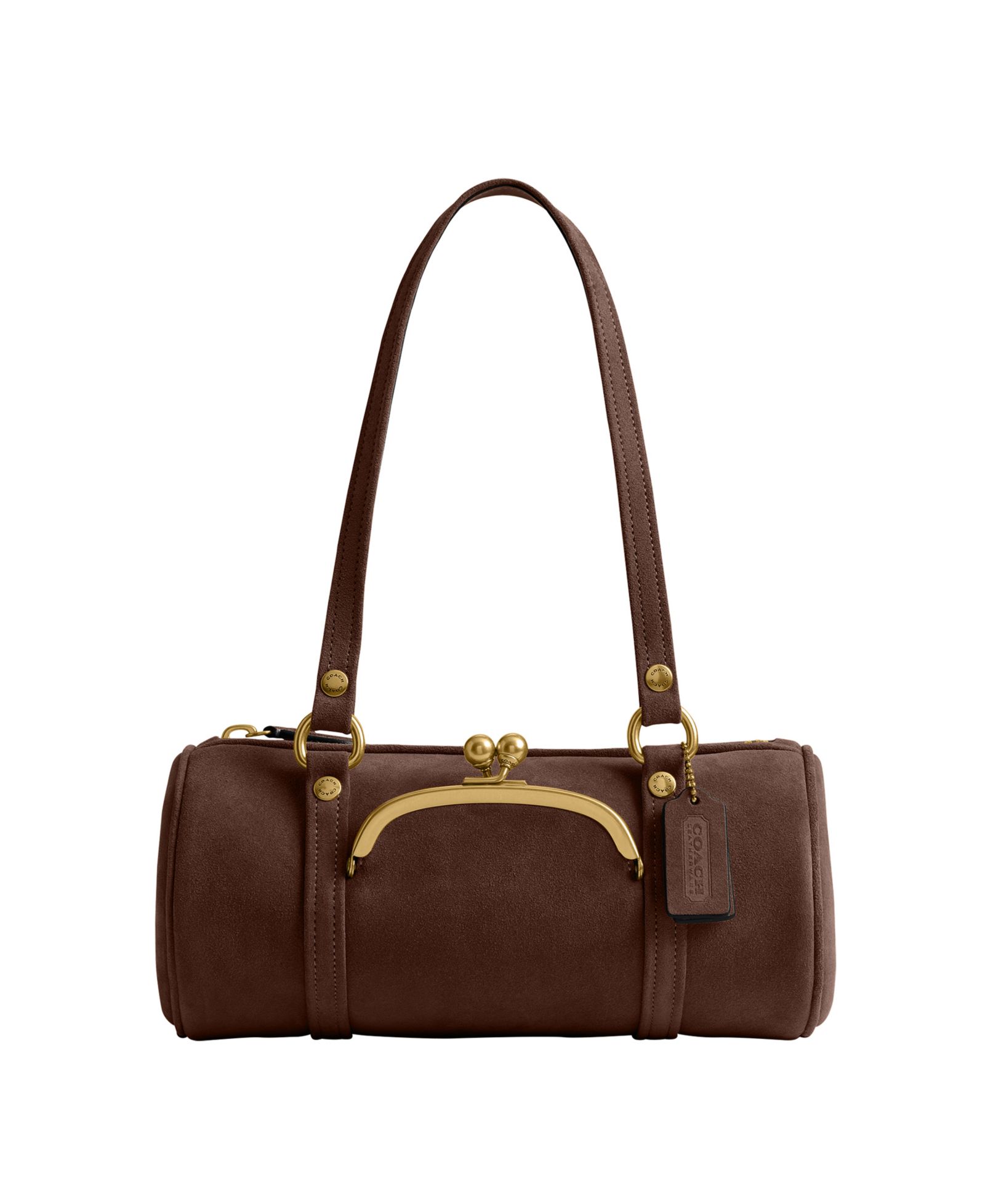 COACH Originals Kisslock Small Suede Barrel Bag 28