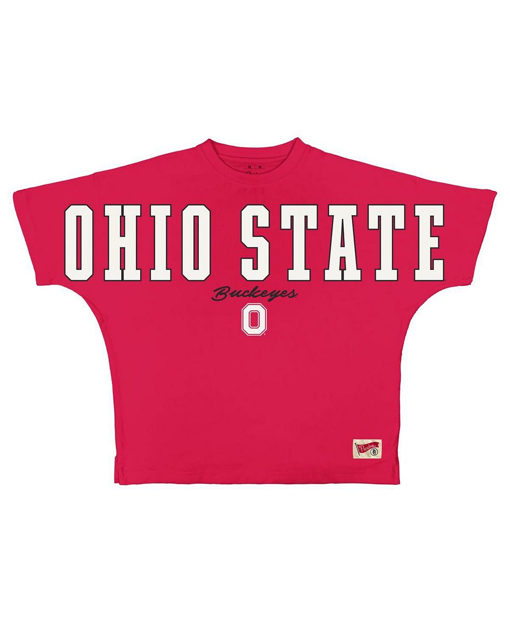 Pressbox Women's Scarlet Ohio State Buckeyes Flannigan Oversized T-Shirt