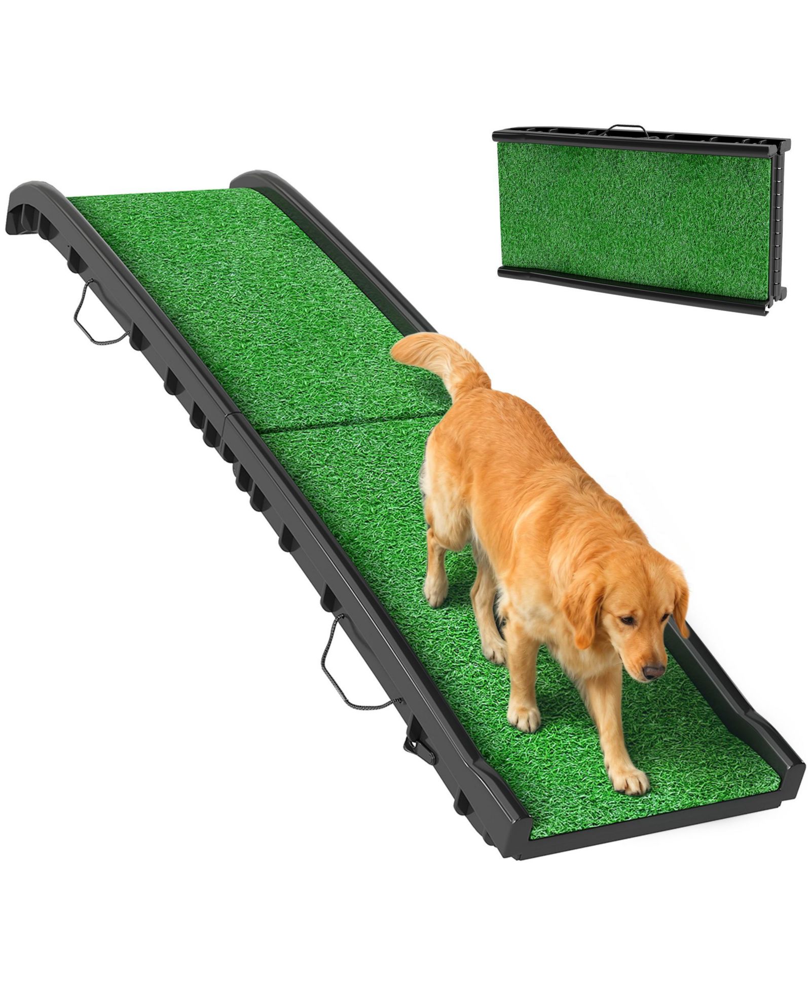 PawHut Folding Dog Ramp for Car, 61 Inches Pet Ramp with Frosted Surface