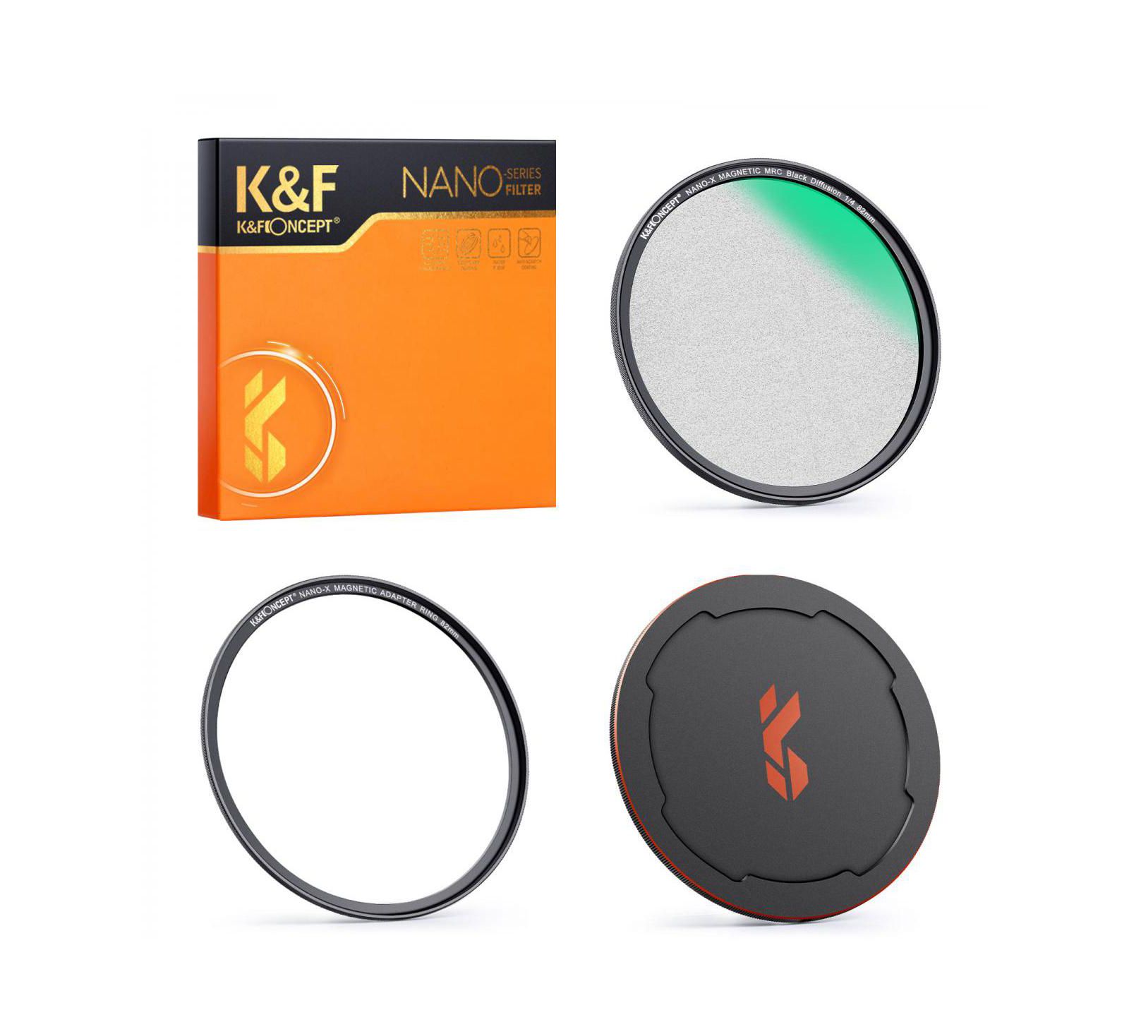 K&F Concept 77mm Nano-X Magnetic 1/4 Black Soft Diffusion Filter for 77mm Lenses