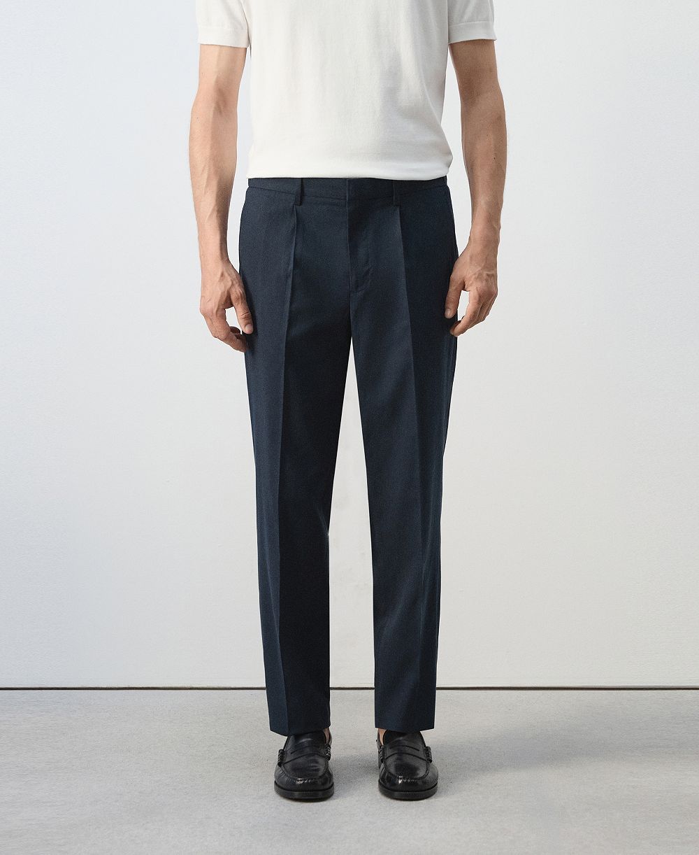 Мужские брюки Mango Slim-Fit Linen-Lyocell-Blend